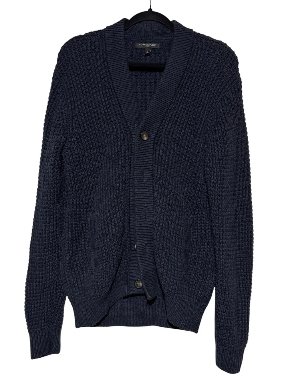 Banana Republic Grandpa Cardigan Sweater Men Size Small Chunky Wool Cotton Fall